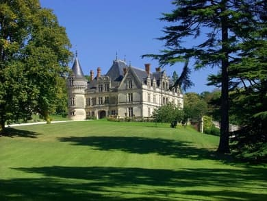 Le Château de la Bourdaisière au loin